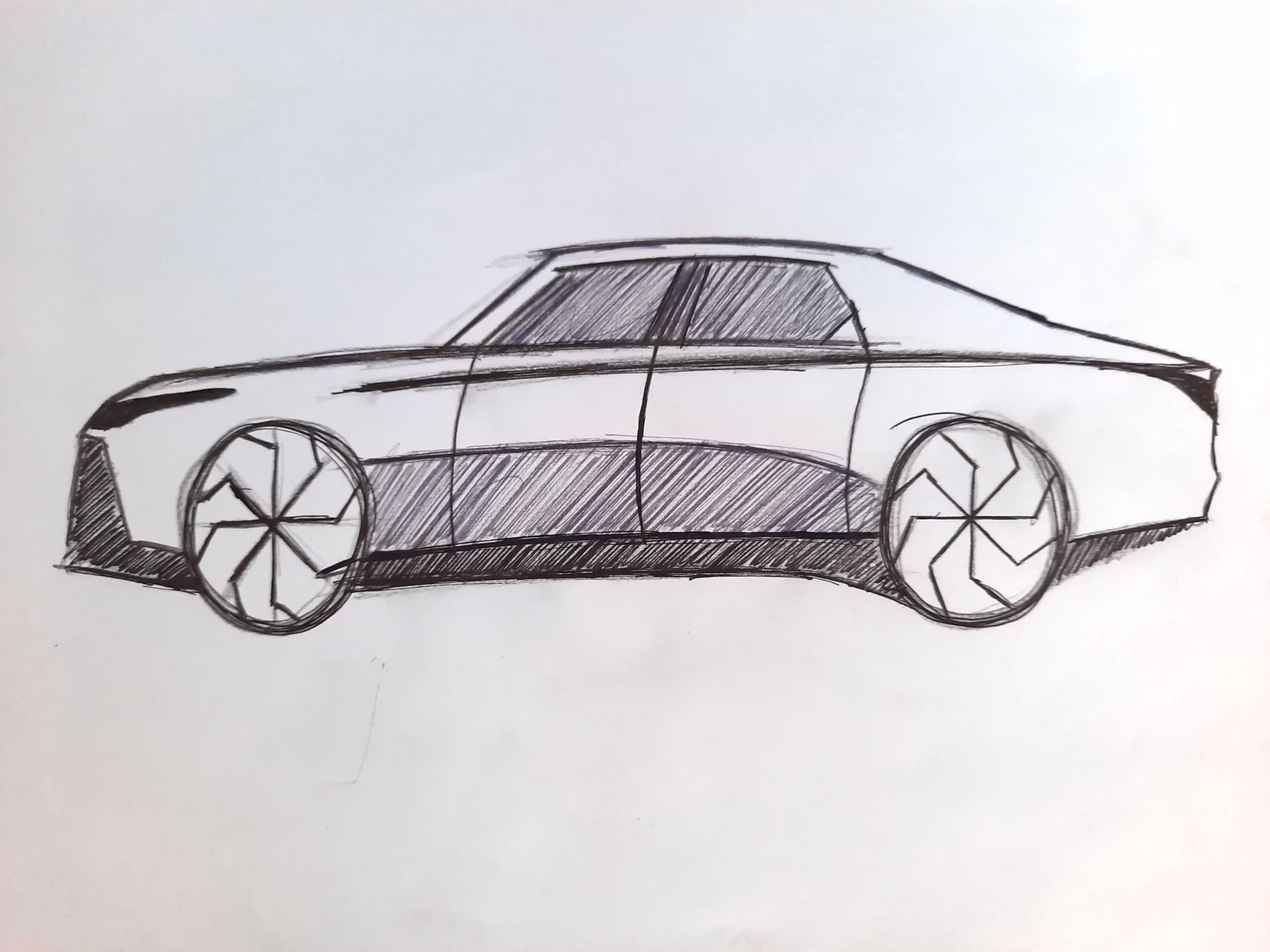 sketch-sedan-vehicle-car-side
