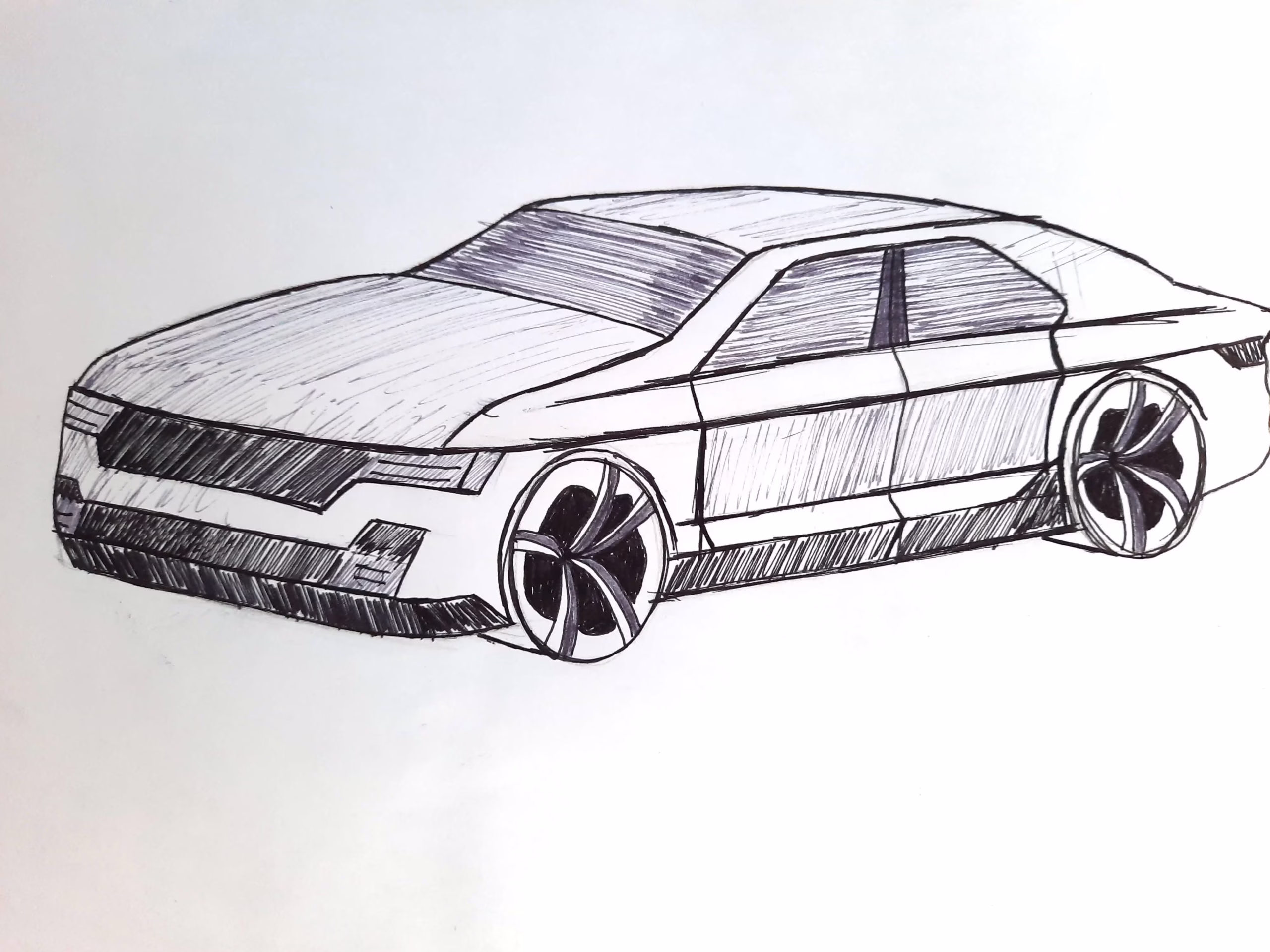 sketch-sedan-vehicle-front-perspective-car